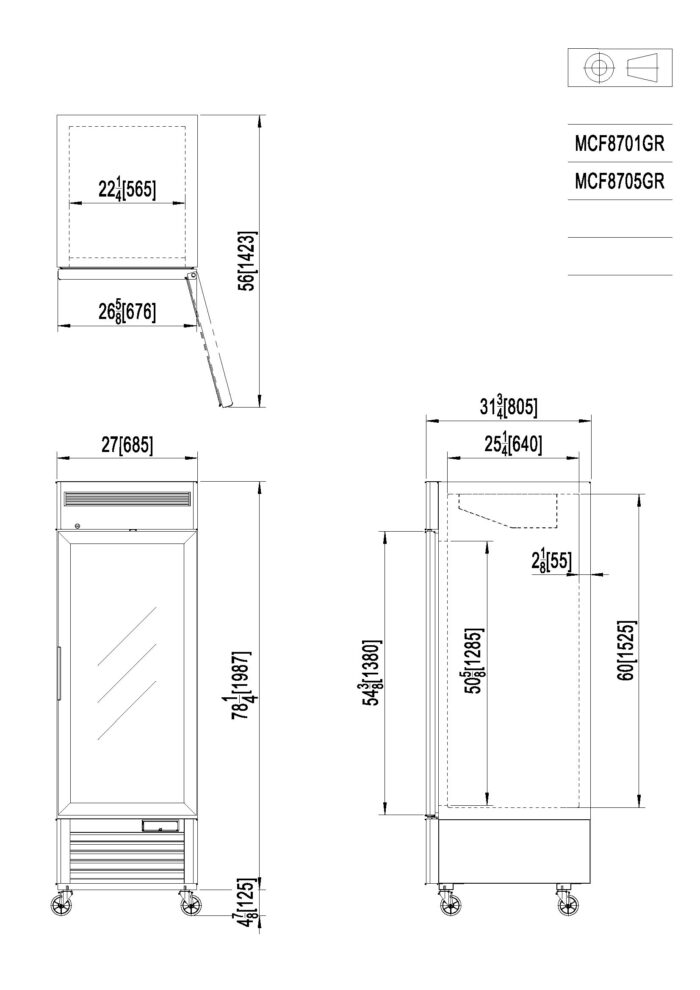 Armario de Refrigeración con puerta de Cristal MCF8705-GR - Imagen 6