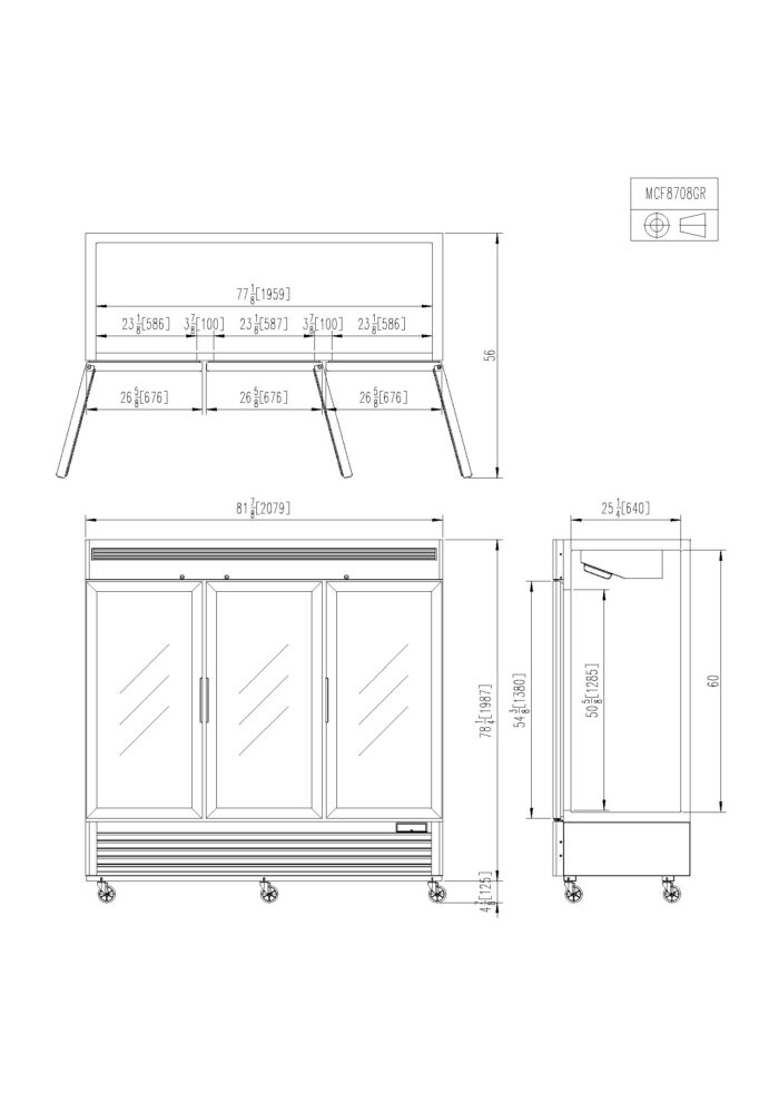 Armario de Refrigeración con puerta de Cristal MCF8708-GR - Imagen 3