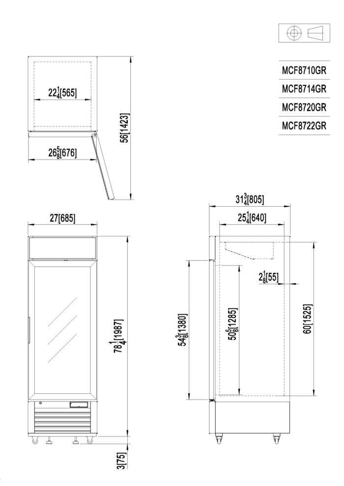 Armario de Refrigeración con puerta de Cristal MCF8714-GR - Imagen 5