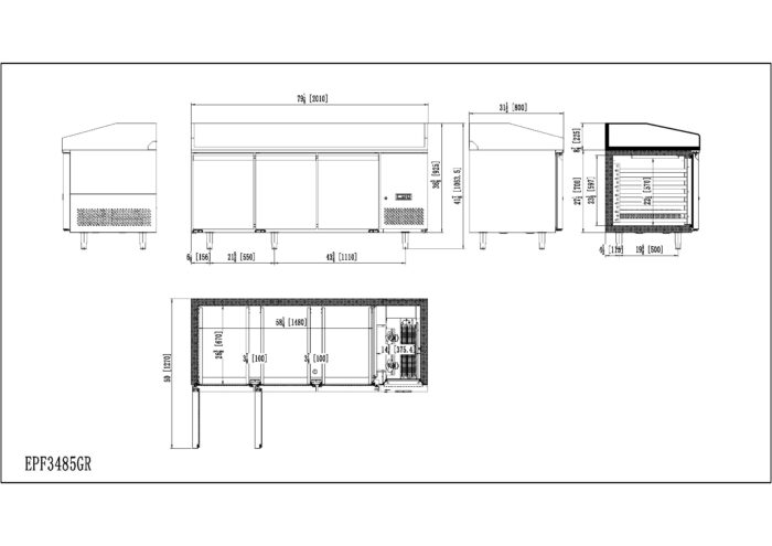 Mesa Refrigeración EPF3485-GR - Imagen 3