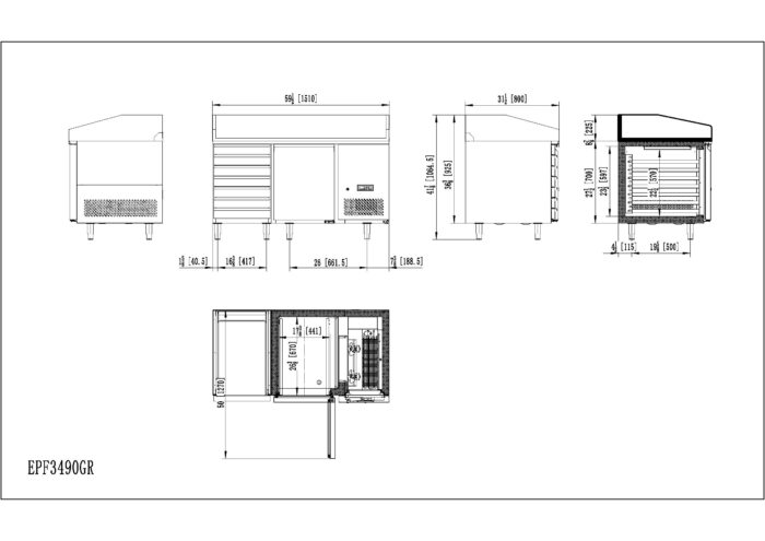 Mesa Refrigeración EPF3490-GR - Imagen 3