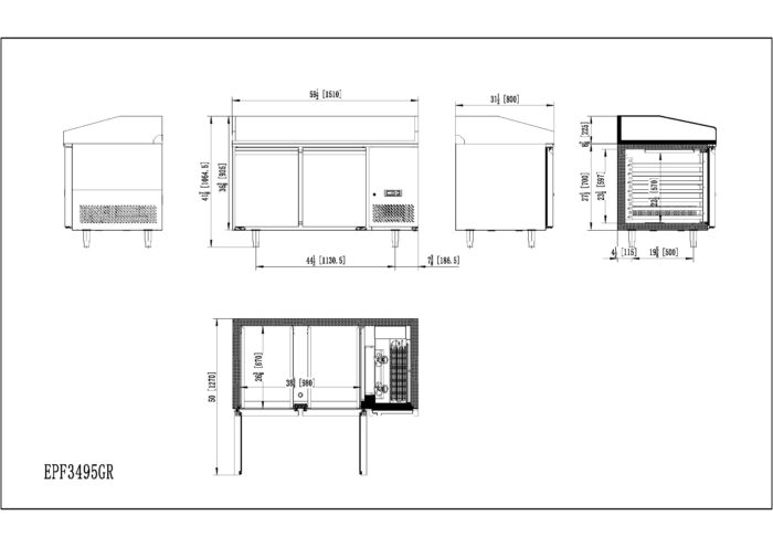Mesa Refrigeración EPF3495-GR - Imagen 3