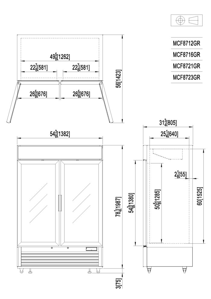 Armario de Refrigeración con puerta de Cristal MCF8716-GR - Imagen 5