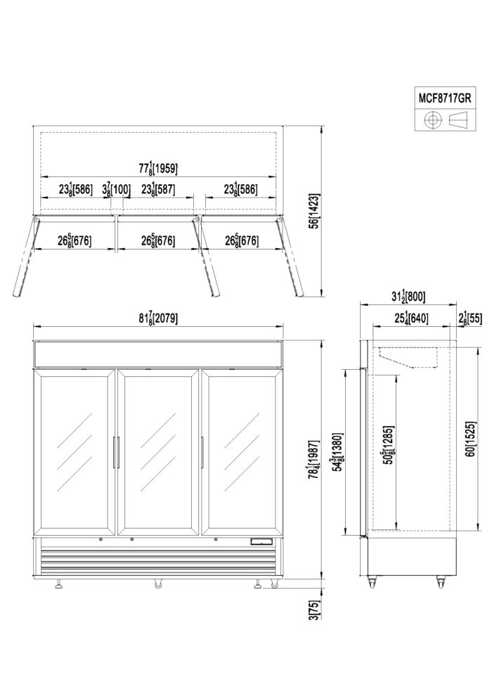 Armario de Refrigeración con puerta de Cristal MCF8717-GR - Imagen 3