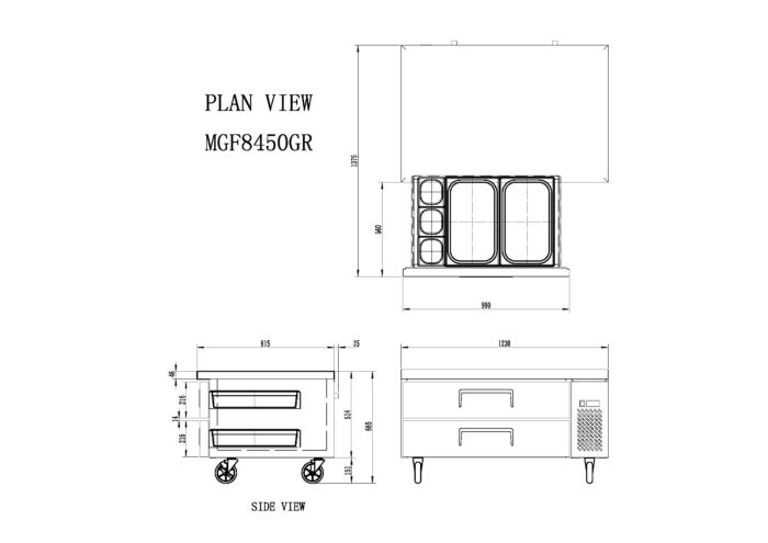 Mesa baja Refrigeración MGF8450GR - Imagen 4