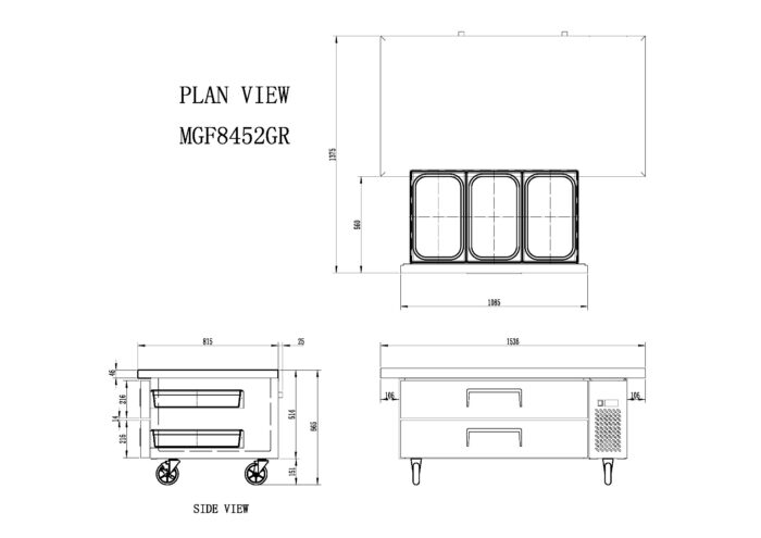 Mesa baja Refrigeración MGF8452GR - Imagen 4