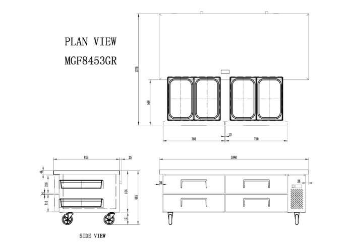 Mesa baja Refrigeración MGF8453GR - Imagen 4