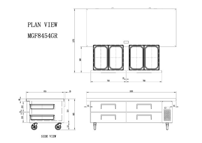 Mesa baja Refrigeración MGF8454GR - Imagen 4