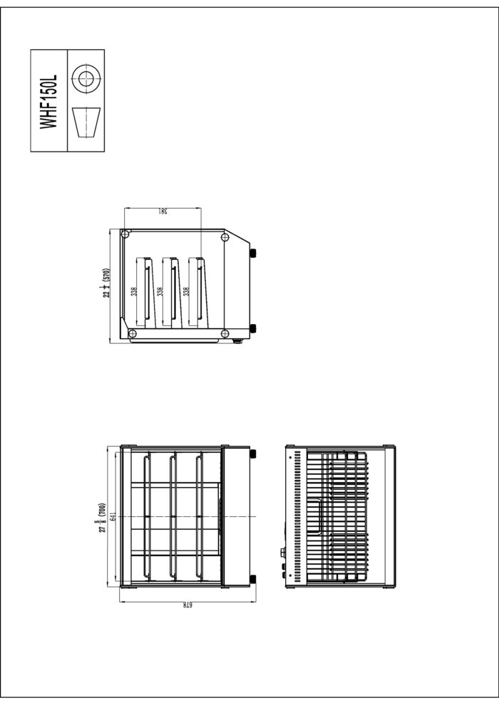 Vitrina encimera calor WHF150L - Imagen 3