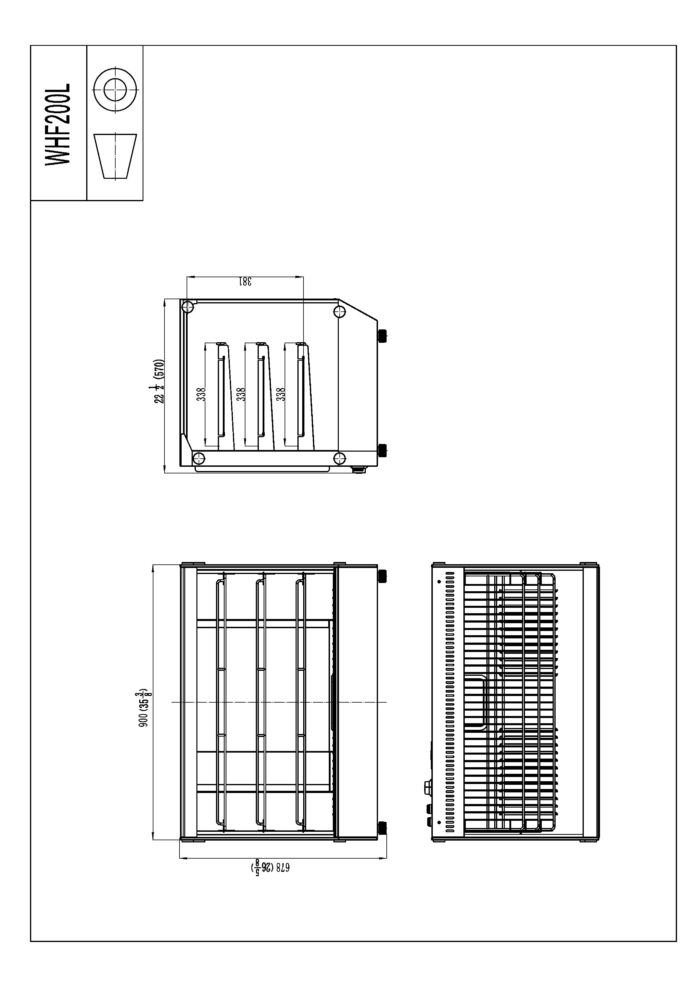 Vitrina encimera calor WHF200L - Imagen 3