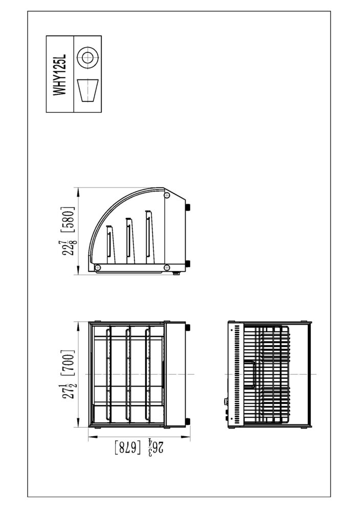 Vitrina encimera calor WHY125L - Imagen 3