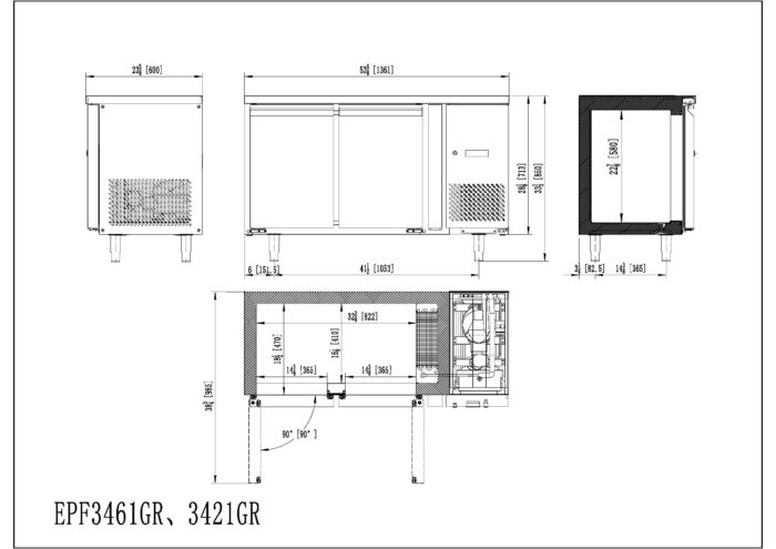 Mesa Refrigeración EPF3421-GR - Imagen 2