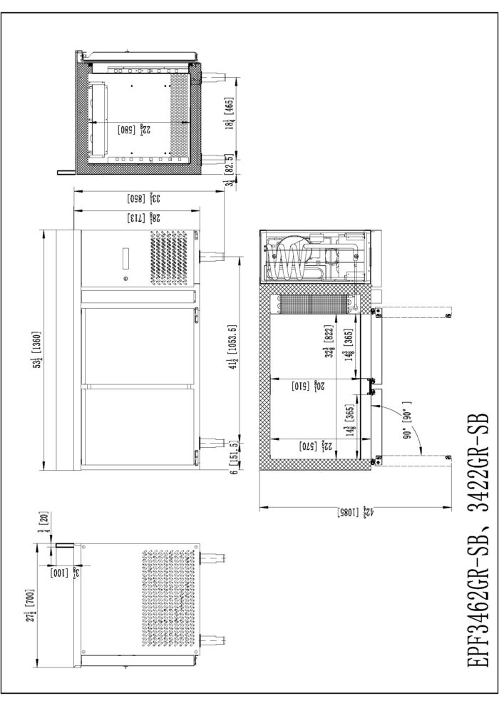 Mesa Refrigeración EPF3422-GR-SB - Imagen 3