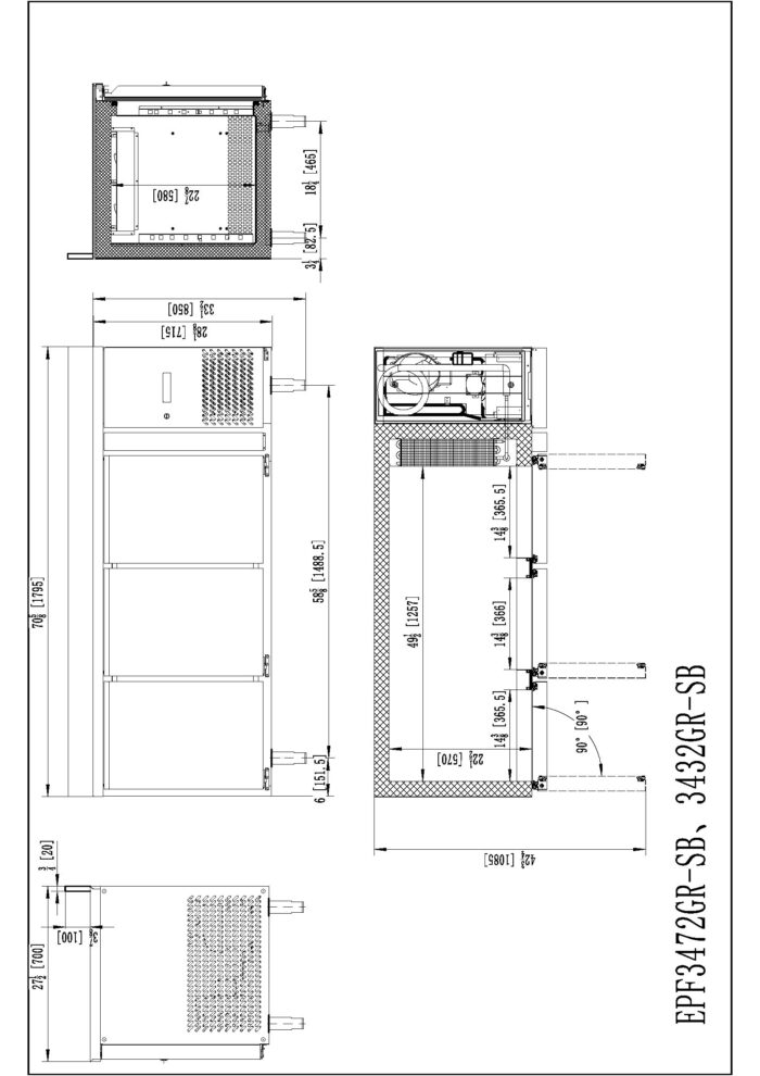 Mesa Refrigeración EPF3432-GR-SB - Imagen 2