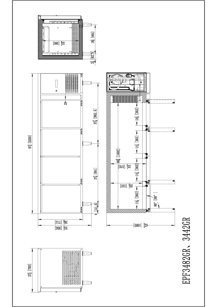 Mesa Refrigeración EPF3442-GR - Imagen 2