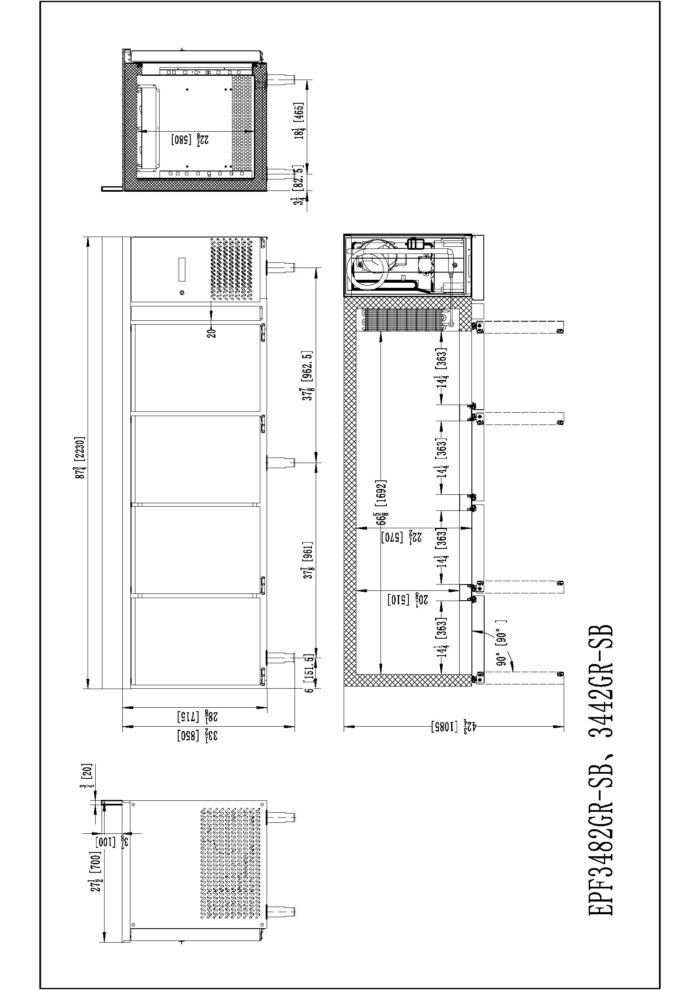 Mesa Refrigeración EPF3442-GR-SB - Imagen 2