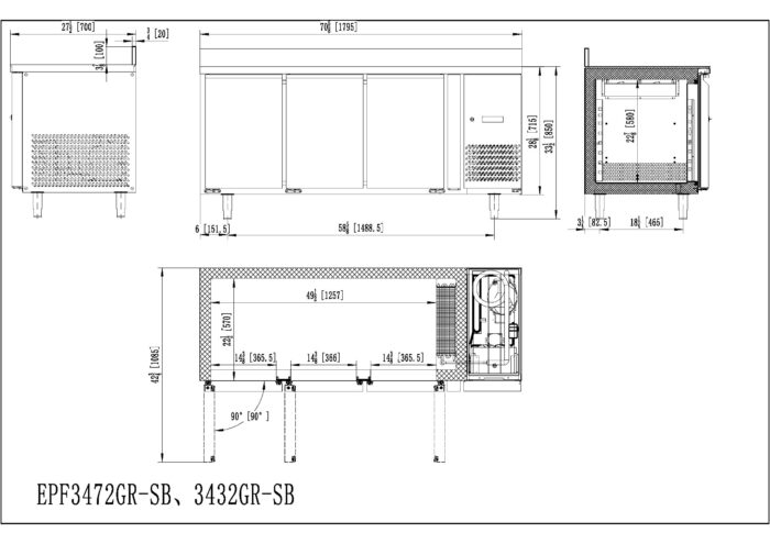 Mesa Congelación EPF3472-GR-SB - Imagen 2