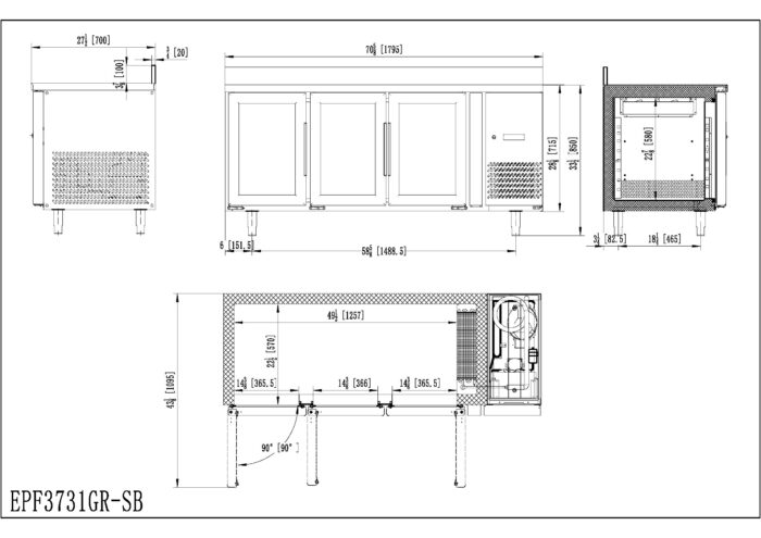 Mesa Refrigeración EPF3731-GR-SB - Imagen 3